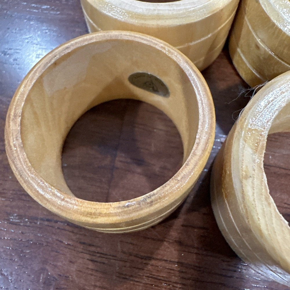 Wood Napkin Rings Made‎ In Korea - Picture 5 of 5